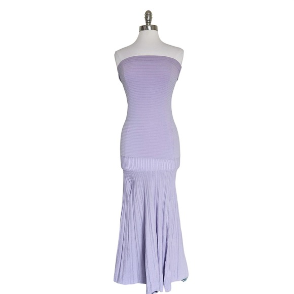 Line & Dot Arlo Tube Dress in Lilac Purple Pleated Strapless Size XS NWOT - Picture 7 of 10